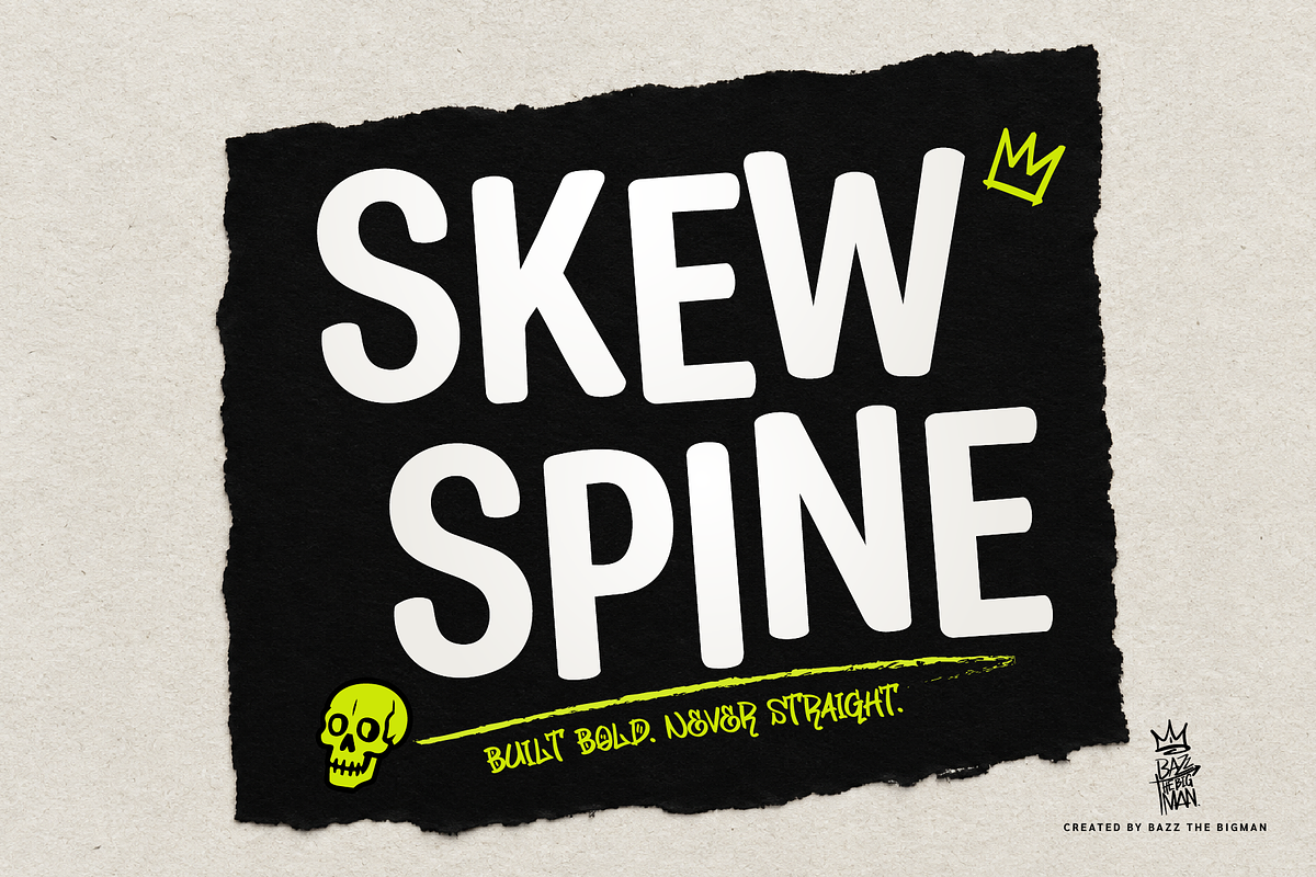 Skew Spine, a Sans Serif Font by BBtypeStudios (Photo 1 of 11)