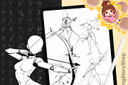 100 Procreate Anime Fighting Stamps, a Brush Add-On by DrawingStoryShop (Thumbnail 1 of 6)