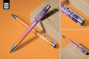 Branded Ballpoint Pen Mockup, a Pens & Pencil Mockup by SD Mockup