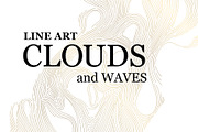 Line Art Clouds and Waves, a Pattern Graphic by Marylia (Thumbnail 1 of 28)