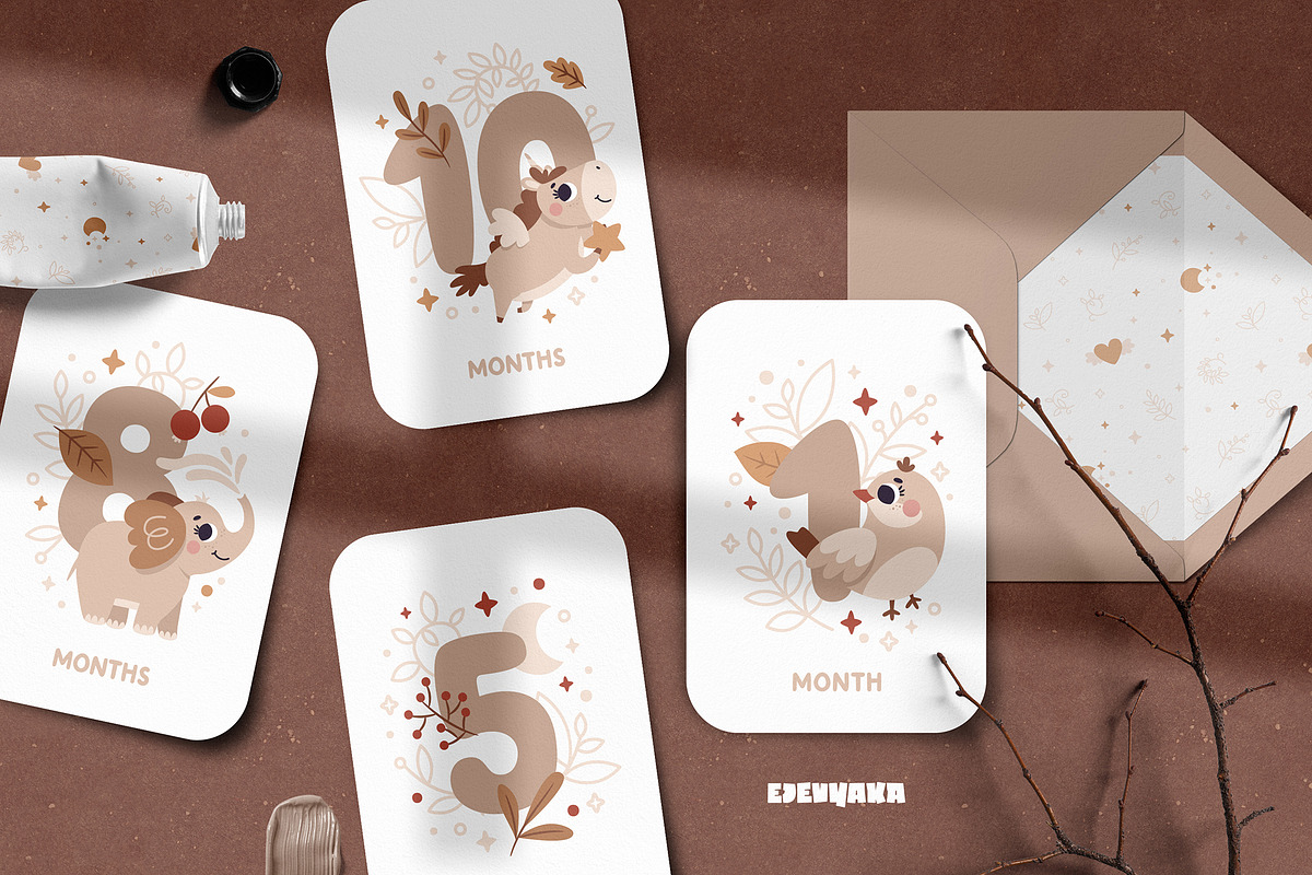 Baby Milestone Printable Cards, a Card Template by Ejevyaka (Photo 4 of 7)