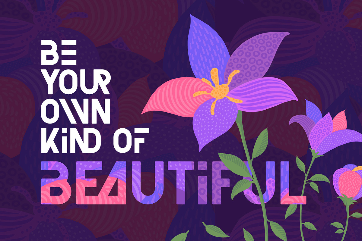 Florry font & graphics. preview 2
