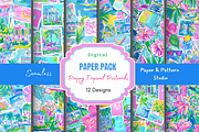 Preppy Tropical Postcard Print, a Pattern Graphic by Paper & Pattern Studio (Thumbnail 1 of 9)