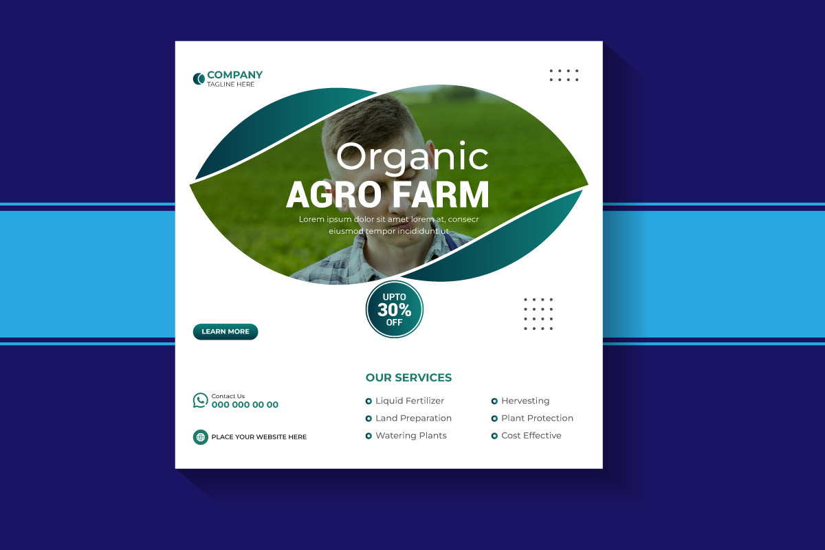 Agriculture Social Media Post Banner, a Social Media Template by Limino™ Studio (Photo 2 of 3)