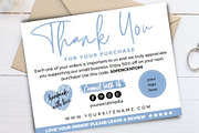 Thank you order card blue Canva 13, a Card Template by bonadigitals (Thumbnail 1 of 3)