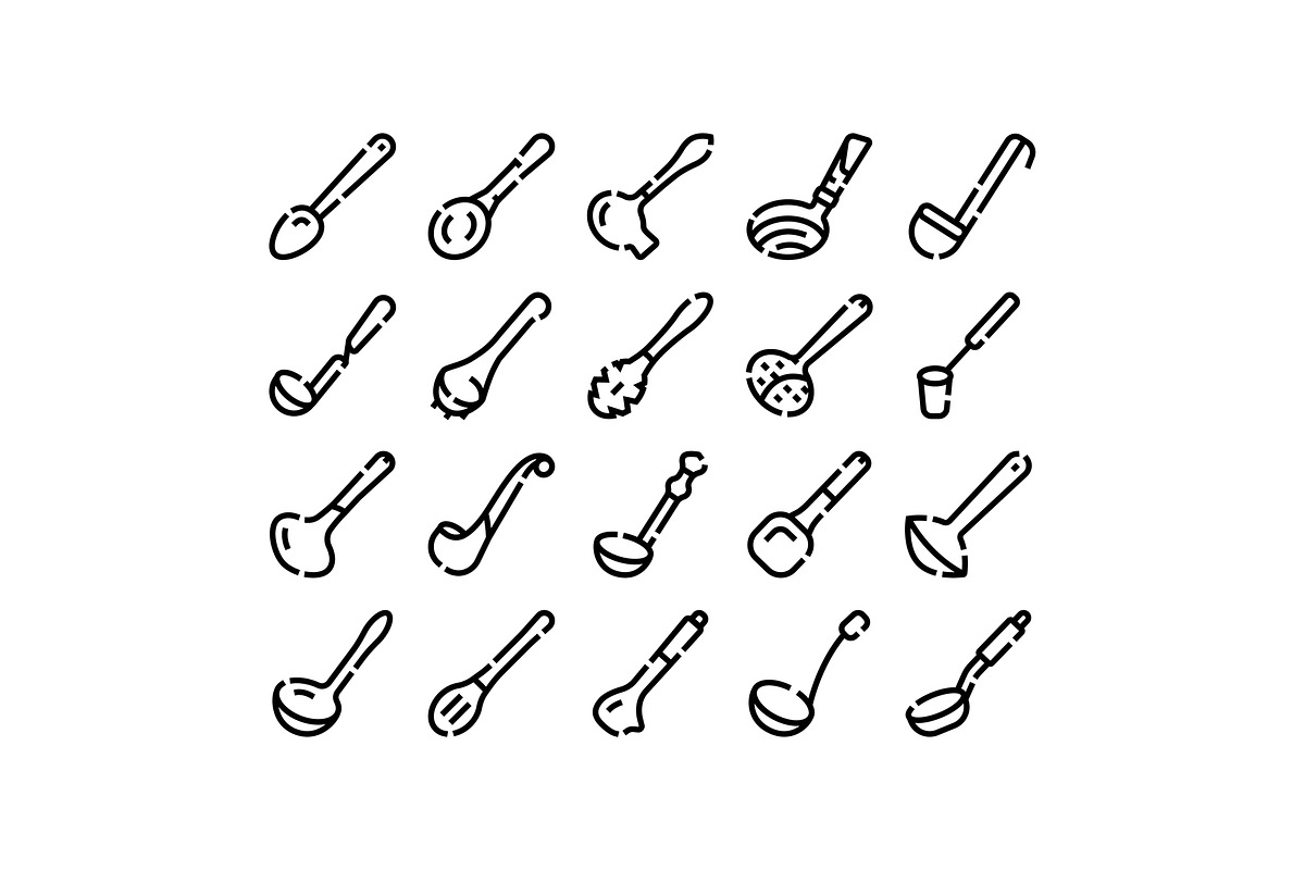 Kitchen utensil icons set for, an Object Graphic by pikepicture (Photo 1 of 3)