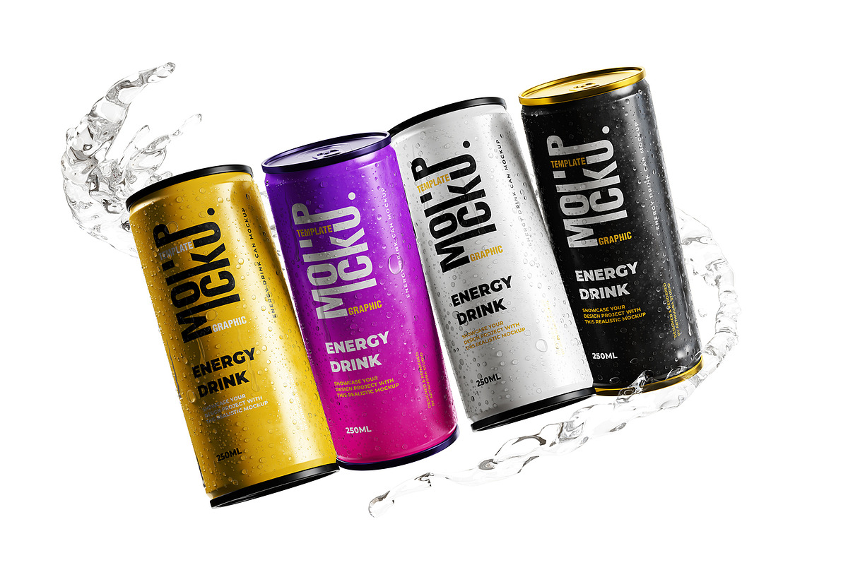 Energy Drink Can Mockup, a Packaging Mockup by Artnivora.Std (Photo 2 of 5)