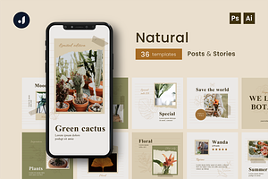 Natural Instagram Template, a Social Media Template by Jump Studio