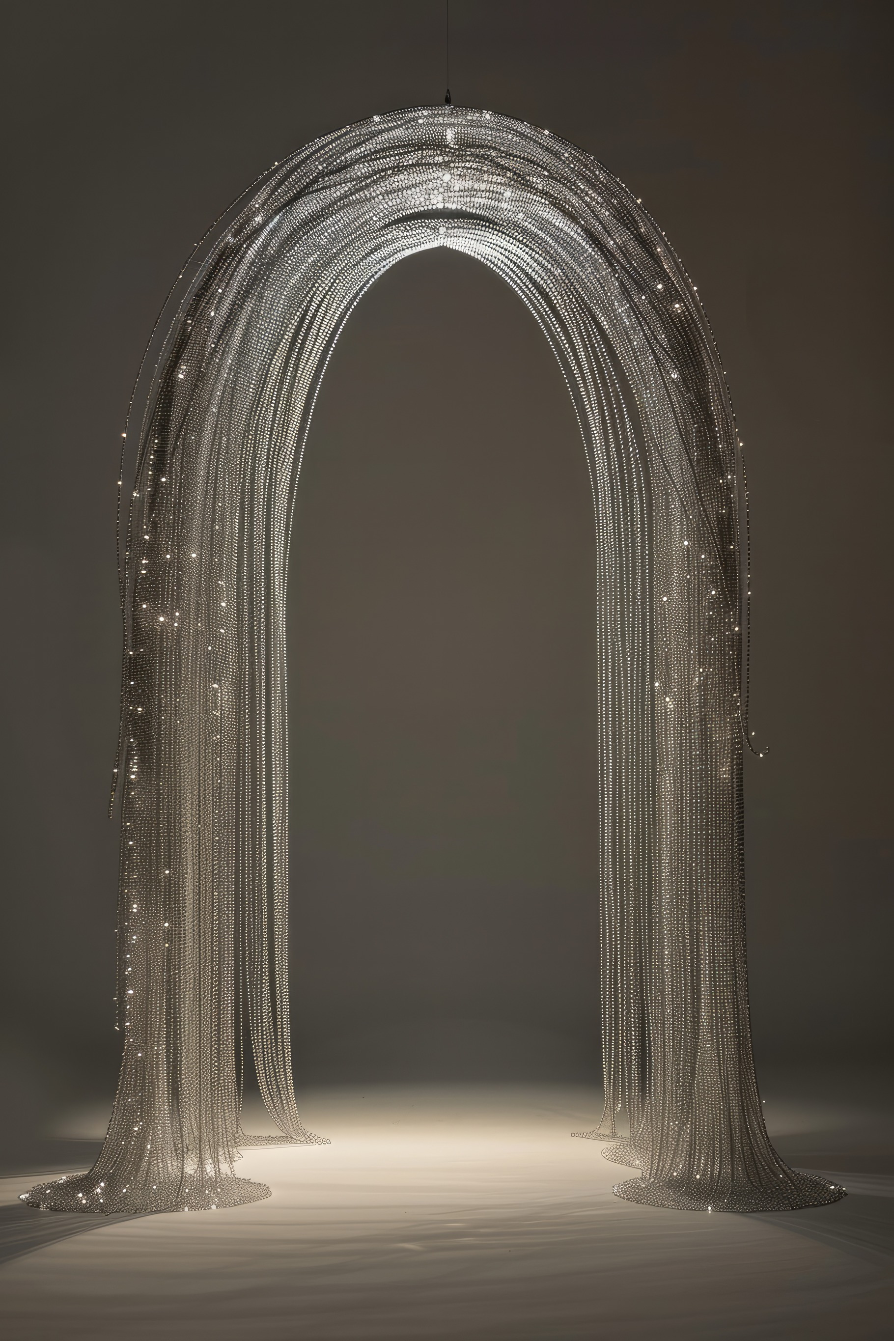 Gray Arched Backdrop, Bead Strings, a Background Photo by Virgo Studio
