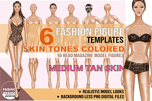 Fashion Figure Models Tan Skin PNG