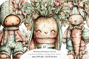 Whimsical easter carrot clipart, an Illustration by SinaCreation (Thumbnail 1 of 11)