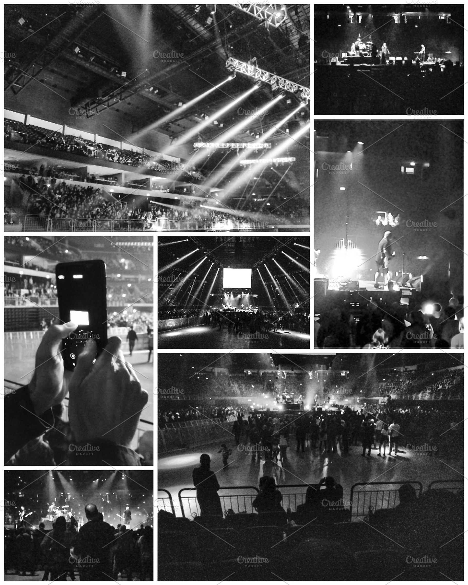 Rock concert collage black and white set, a Sports & Recreation Photo by DanFLCreativo