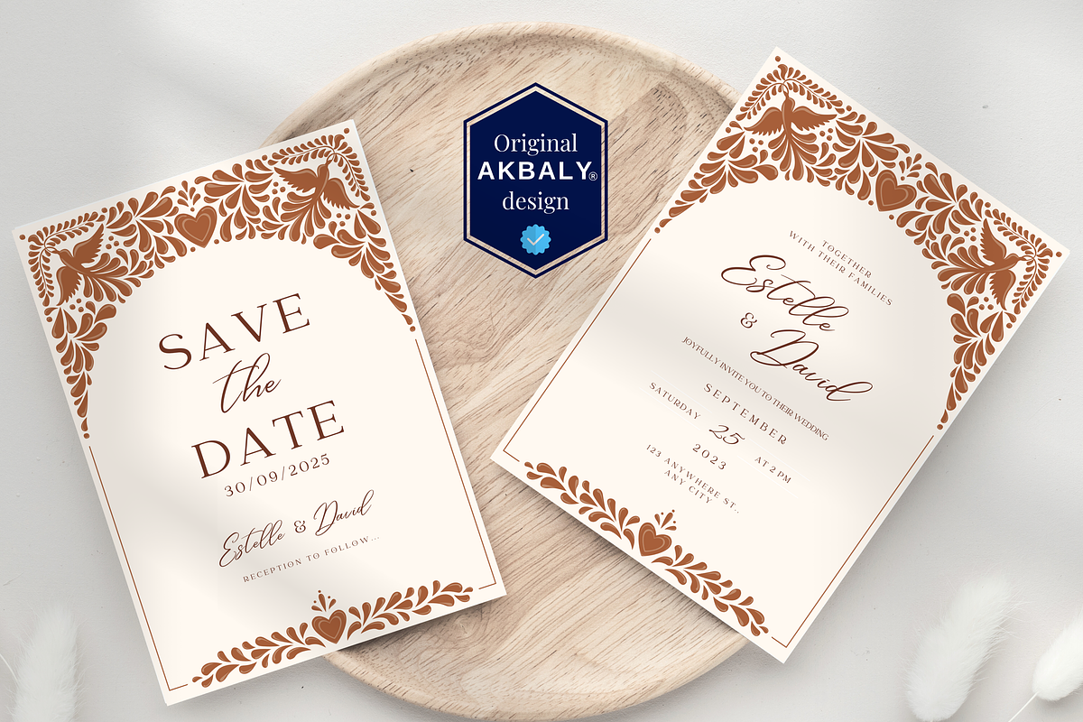 Boho Chic Talavera Wedding Invites, a Templates & Theme by Akbaly (Photo 5 of 10)