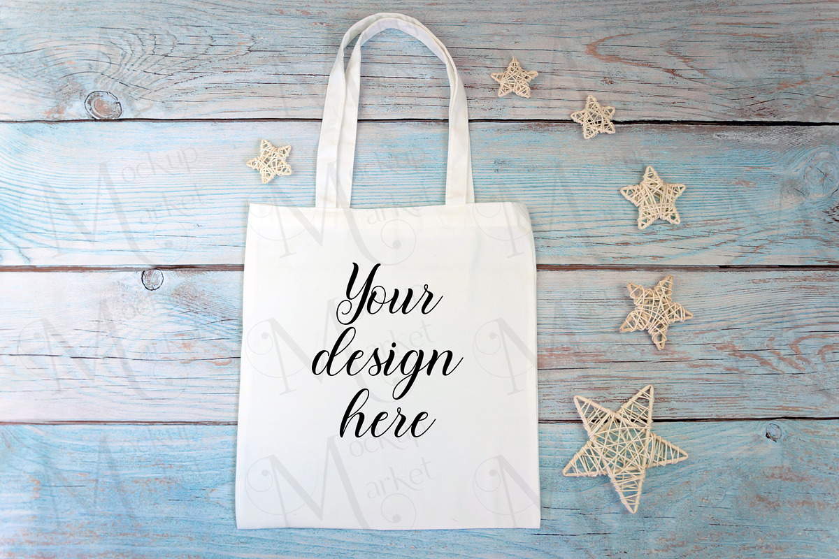 6 White tote bag mockup bundle., a Print Template by MockupMarket (Photo 6 of 7)