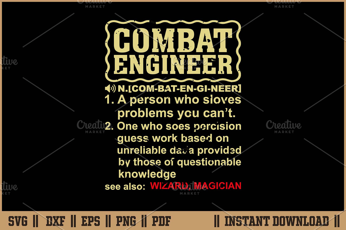 Combat Engineer Dictionary Term SVG, a Work Illustration by Handy Arts Studio (Photo 1 of 3)