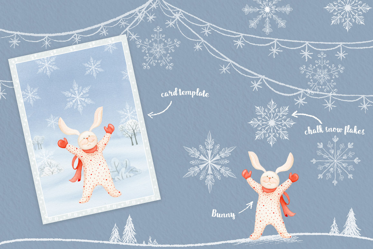 Winter Charm Vol 2 - Hello Bunny, a Decorative Illustration by Watercolor Nomads (Photo 2 of 4)