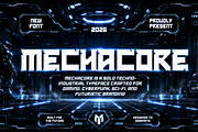 Mecha Core Futuristic Gaming Font, a Sans Serif Font by mesuka (Thumbnail 1 of 5)