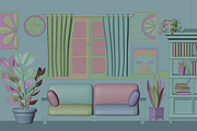 Cozy Living Room 3D Scene, a Scene 3D Model by Dudukbersama (Thumbnail 2 of 2)