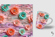 Rhinestones & Camellia Flower Papers, a Pattern Graphic by Creative Store (Thumbnail 4 of 5)
