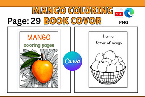 Mango Coloring Pages, Fruit Coloring, an Illustration by VectorArtPrintableDesign