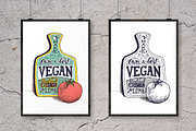 Vegan salad. Hand lettering poster, a Decorative Illustration by yurlick (Thumbnail 3 of 4)