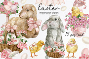 Watercolor spring easter clipart, a Seasonal Illustration by yana.fefelova (Thumbnail 1 of 5)