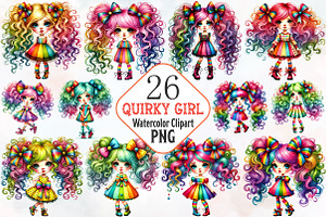 Quirky girl clipart girl png, an Illustration by RobertsArt