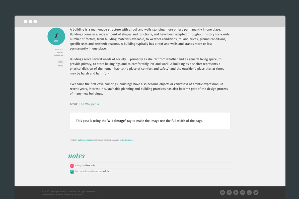 Horizontalism Tumblr Theme, a Websites & App Template by Themelantic (Photo 5 of 5)