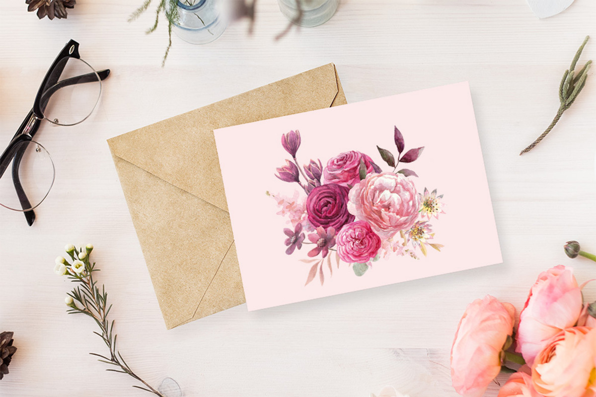 Magenta dahlia,watercolor flowers, an Illustration by yulia.sukhanova (Photo 5 of 5)