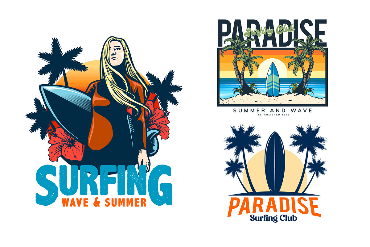 surfing T-Shirt design BUNDEL, an Object Illustration by grindstudio (Photo 5 of 5)