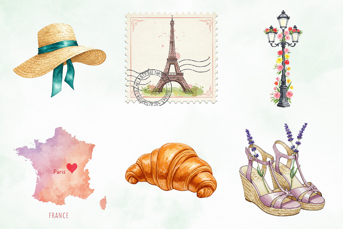 Parisian Summer PNG Clipart, an Illustration by Creative Art (Photo 5 of 9)