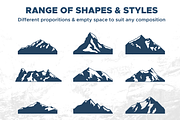 9 hand drawn vector mountains logos, an Object Illustration by Kick Wheel Goods (Thumbnail 2 of 8)