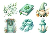 Mint Fresh Green Autumn Clipart, an Illustration by Daily.Designs (Thumbnail 4 of 5)