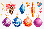 Christmas. Watercolor illustrations., a Decorative Illustration by AlexGreenArt (Thumbnail 3 of 8)