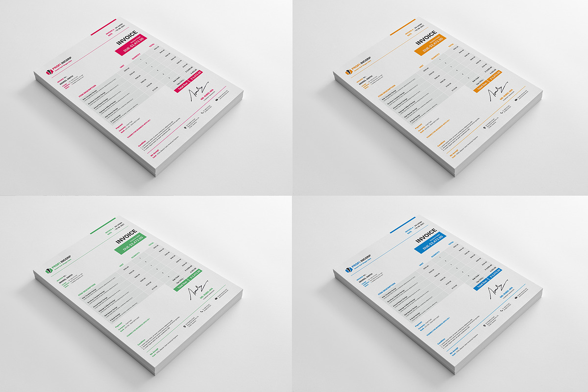 Pro Invoice Template, a Print Template by alimran24 (Photo 3 of 11)