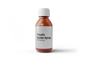 Plastic Bottle Syrup Mockup Set