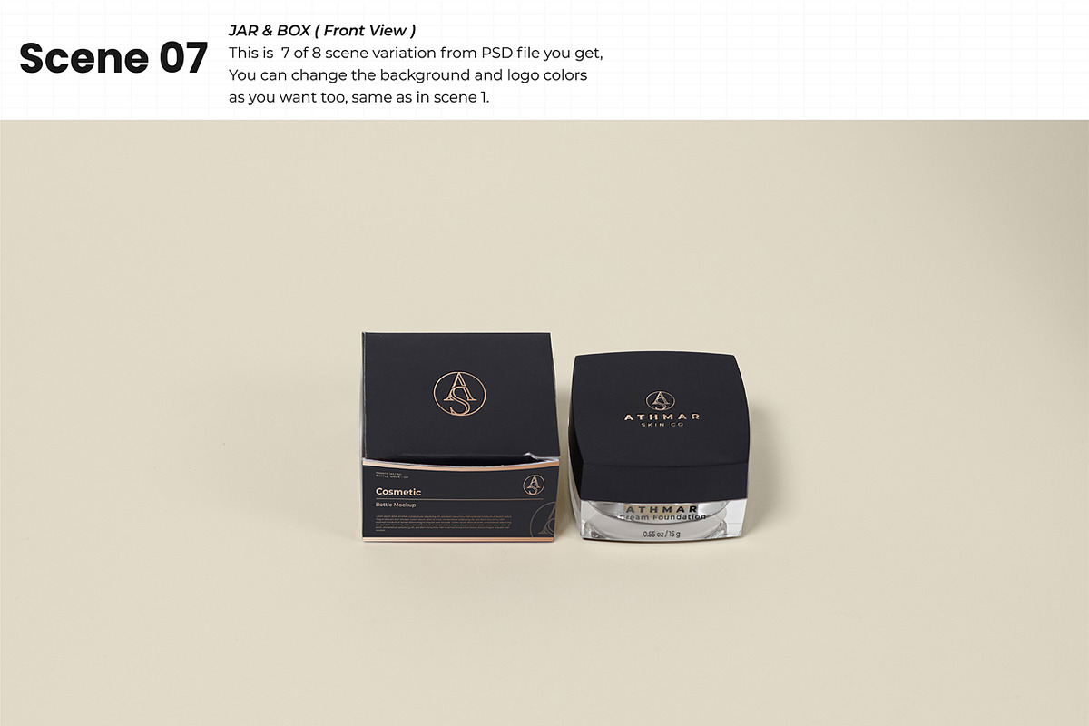 Cosmetic Cream jar mockup set, a Packaging Mockup by Assyat (Photo 9 of 10)