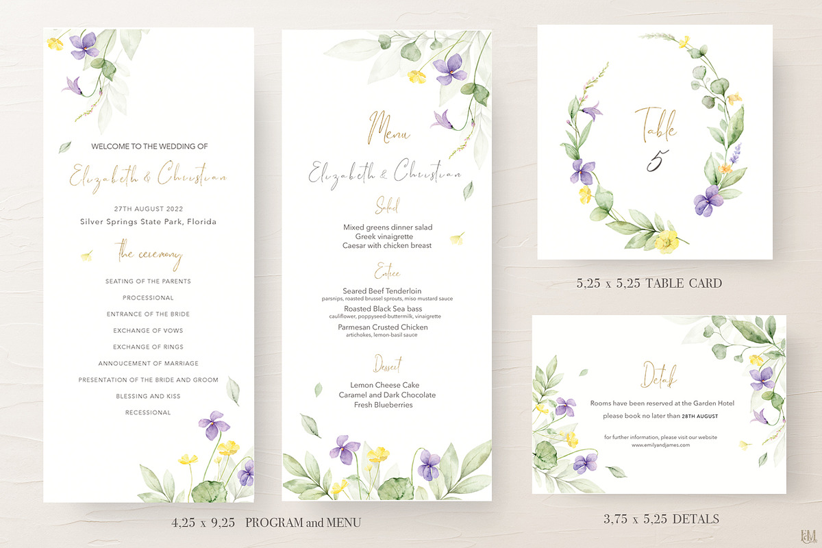 Wedding Meadow Suite., an Invitation Template by Elena Medvedeva (Photo 5 of 7)