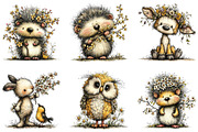 Spring Woodland Animals Clipart, an Illustration by CraftArtStudio (Thumbnail 6 of 6)