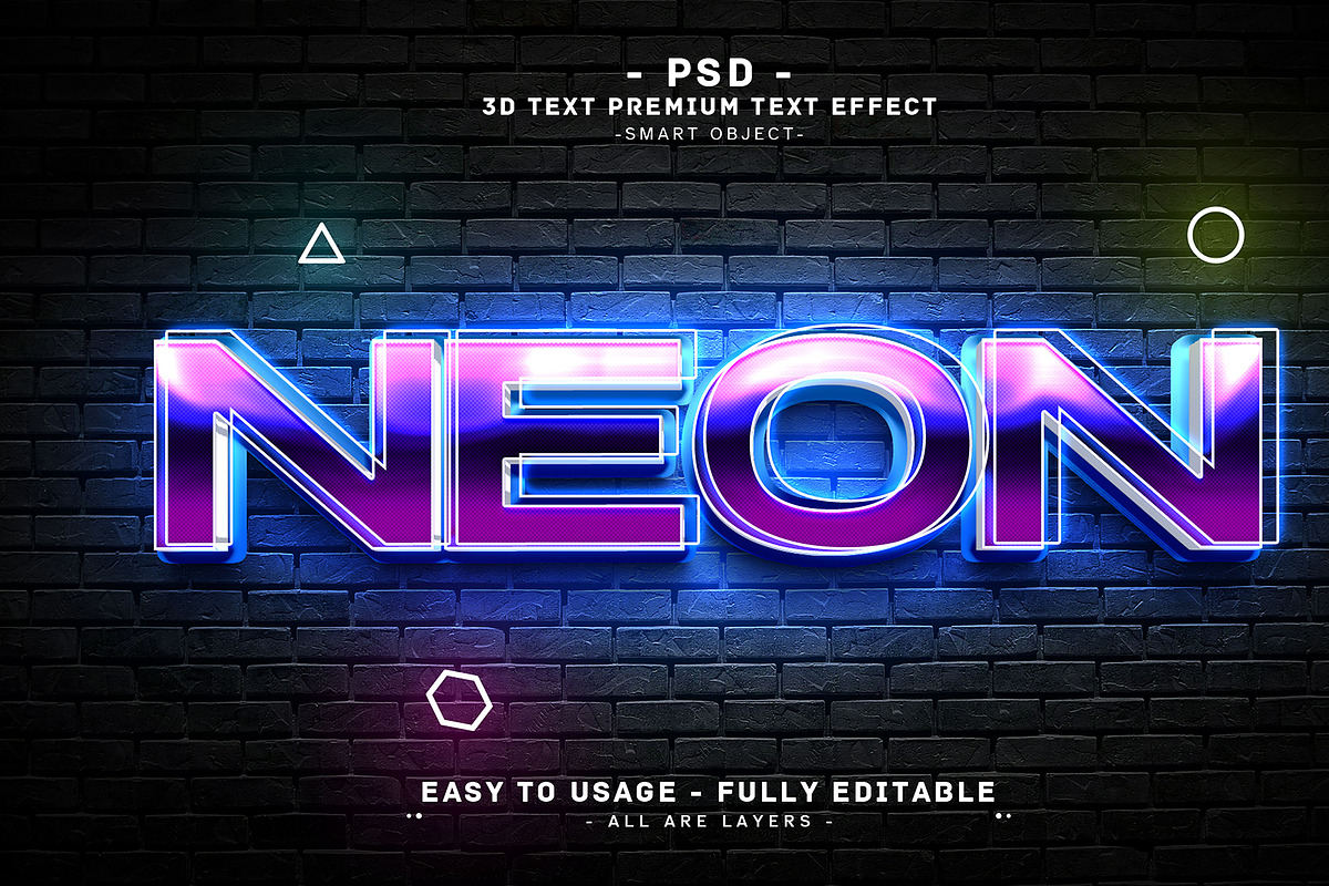 Neon 3D editable font effect style, a Layer Style Add-On by Md Jahidul99