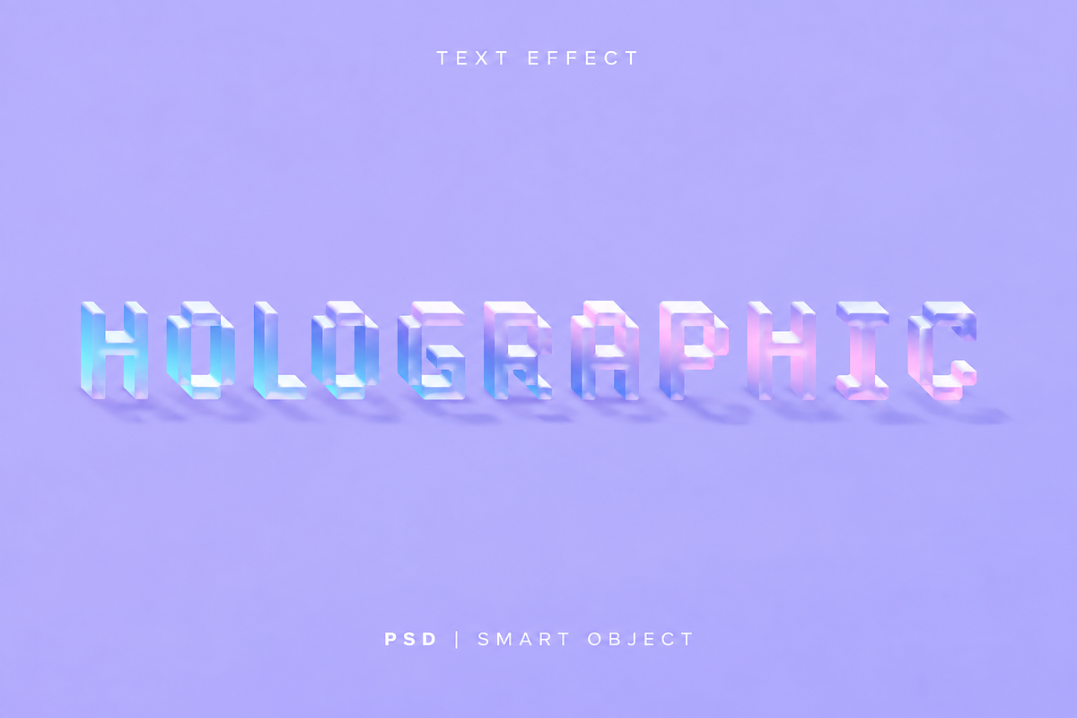 Holographic Text Effect Mockup, a Pattern Graphic by Xtrahive (Photo 3 of 3)