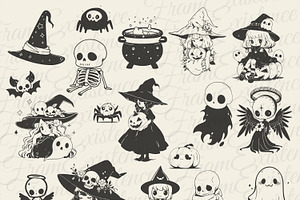 Kawaii Halloween SVG Bundle