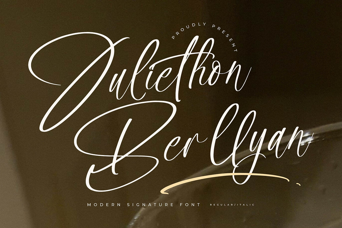 Juliethon Berllyan Modern Signature, a Script Font by Letterena Studios Script (Photo 1 of 15)