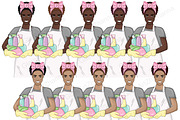 Cleaning Girls Clipart, a Person Illustration by GlamArtZhanna (Thumbnail 3 of 7)
