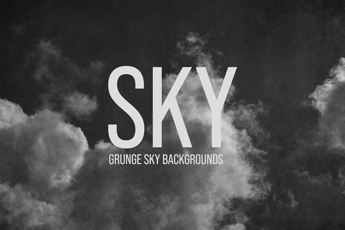 Grunge SKY Backgrounds B/W - BIBIART
