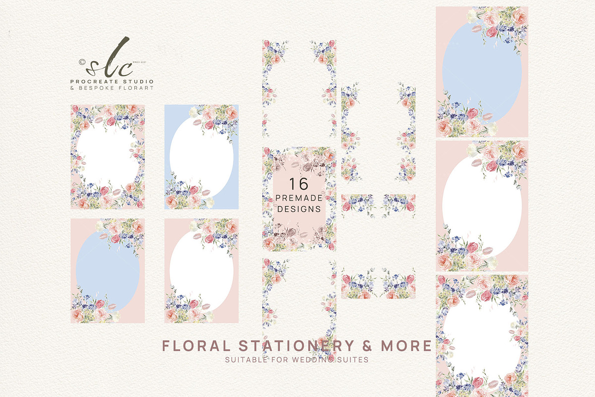 Romantic Watercolor Florals, an Invitation Template by slowlivecreate (Photo 3 of 6)