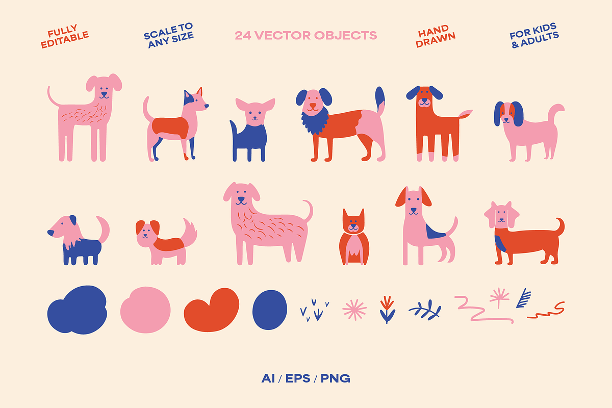 Modern Dog Illustration Set, an Animal Illustration by Sarah Baker (Photo 2 of 7)