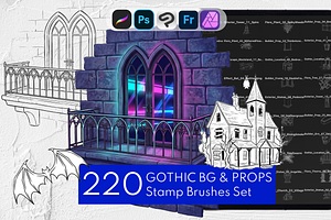 Procreate Gothic Background Stamps