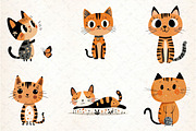 Quirky Cats Hand-drawn Clipart, an Illustration by DreamCafeArt (Thumbnail 5 of 8)