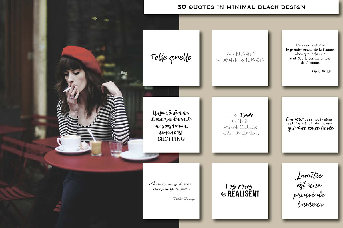 50 french quotes for instagram, a Social Media Template by digital_essence (Photo 3 of 5)